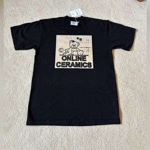 Online Ceramics Teddy Bear black cotton tshirt medium NEW